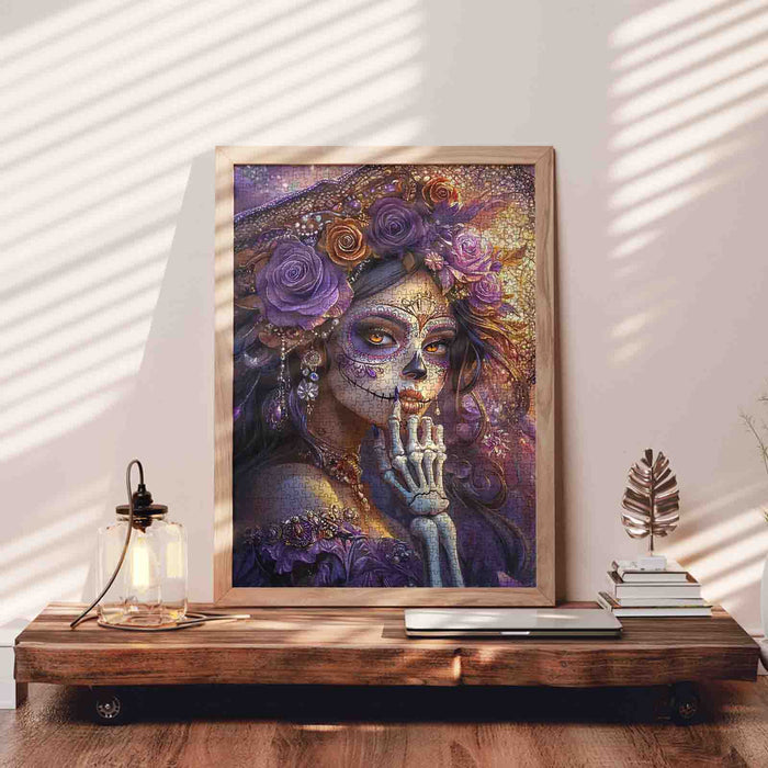 Elegant Sugar Skull Lady Jigsaw Puzzle