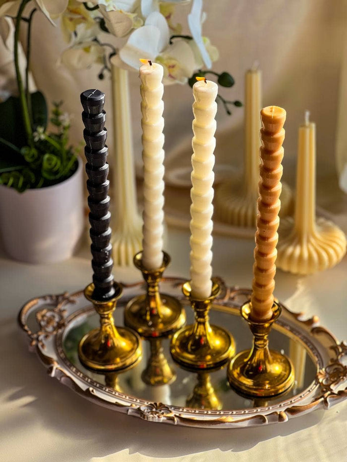 Elegant Tall Taper Candles - Golden Honey