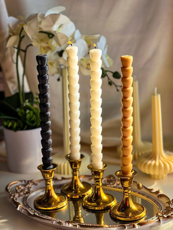 Elegant Tall Taper Candles - Golden Honey