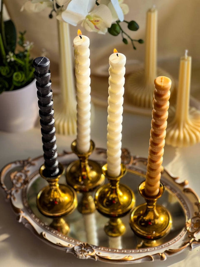 Elegant Tall Taper Candles - Golden Honey