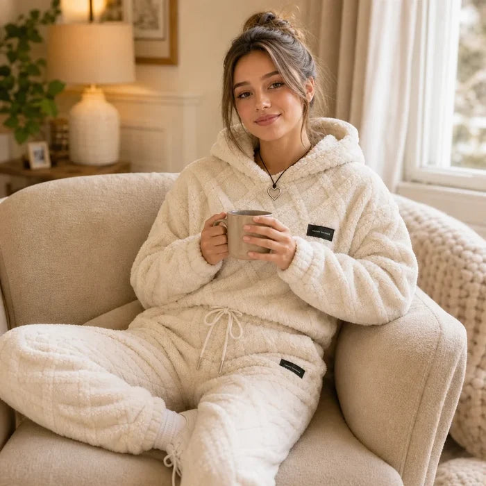 Emberelle – Embossed Plush Tracksuit Set