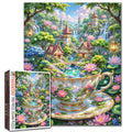 Enchanted Teacup Garden Village Jigsaw Puzzle