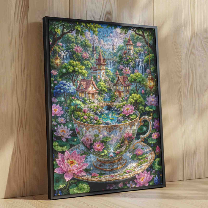 Enchanted Teacup Garden Village Jigsaw Puzzle