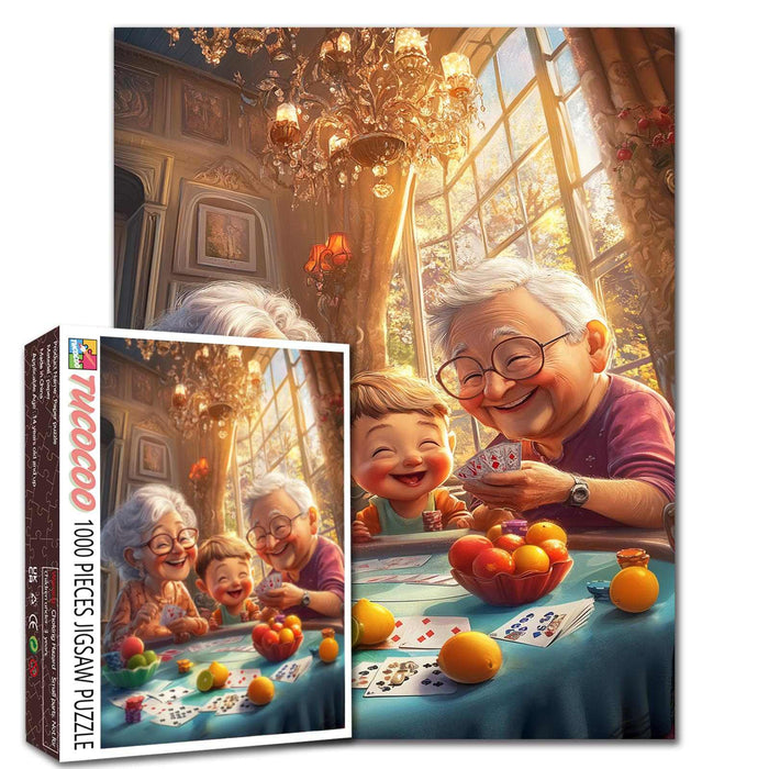 Family Card Game Gathering Jigsaw Puzzle