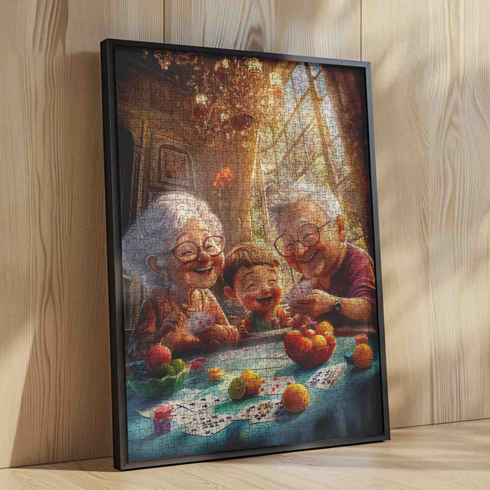 Family Card Game Gathering Jigsaw Puzzle