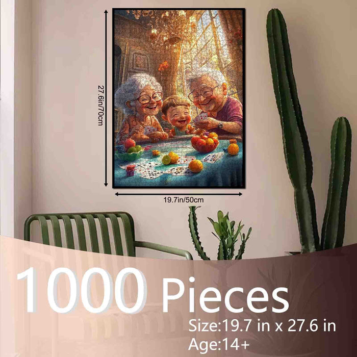 Family Card Game Gathering Jigsaw Puzzle