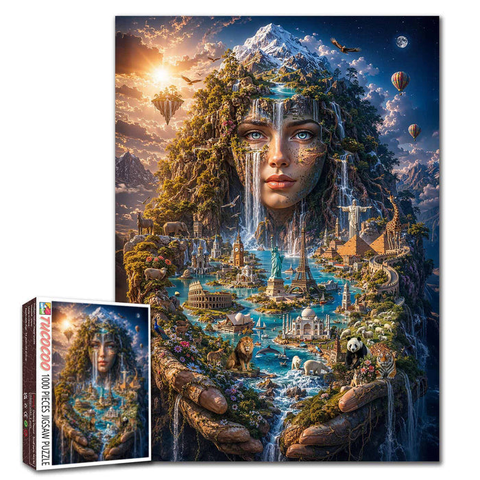 Fantasy World Landmarks Goddess Jigsaw Puzzle