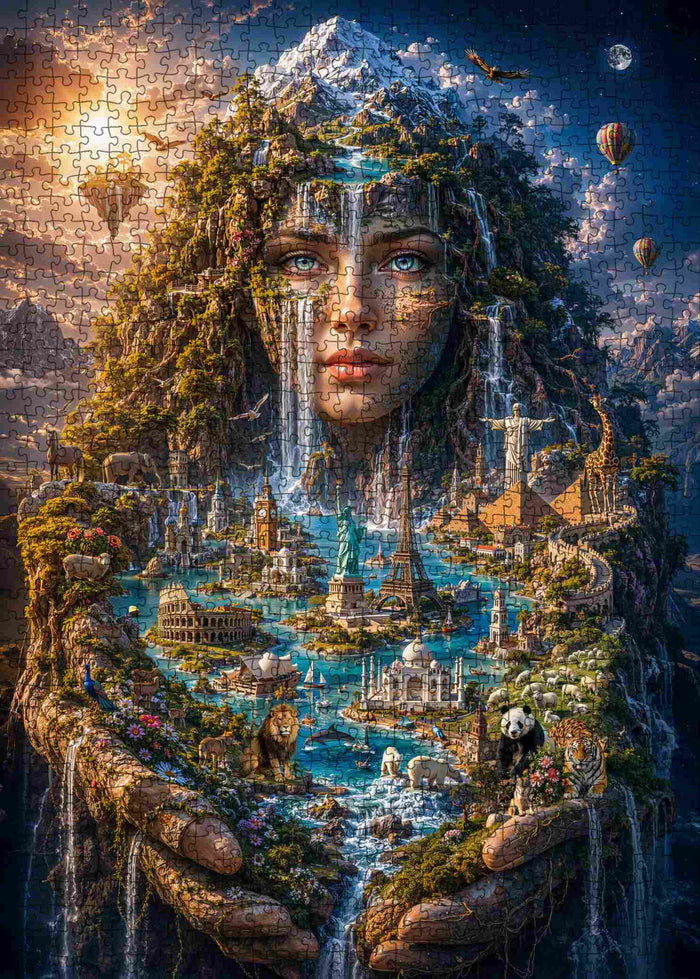 Fantasy World Landmarks Goddess Jigsaw Puzzle