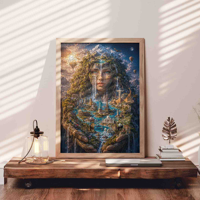 Fantasy World Landmarks Goddess Jigsaw Puzzle
