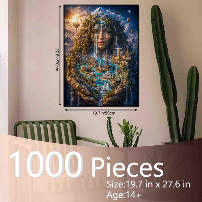 Fantasy World Landmarks Goddess Jigsaw Puzzle