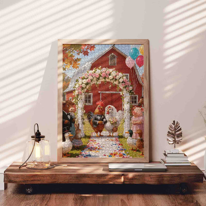 Farmyard Animal Wedding Barn Romance Jigsaw Puzzle