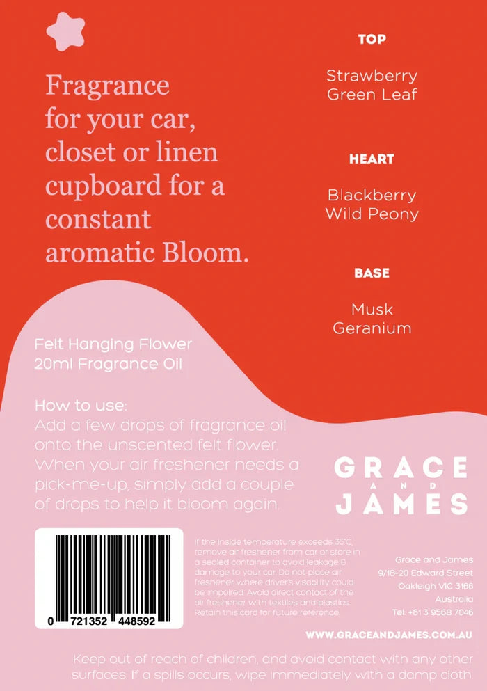 Felt Air Freshener - Wild Rose + Blackberry