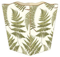 Ferns on Creme Wastepaper Basket: Scalloped Top