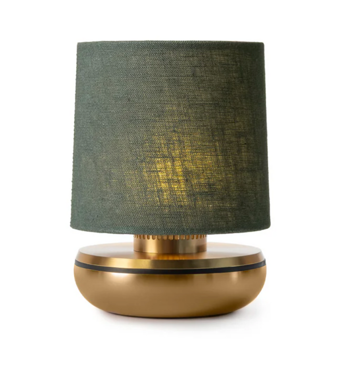Firefly Table Light, Gold / Emerald Linen