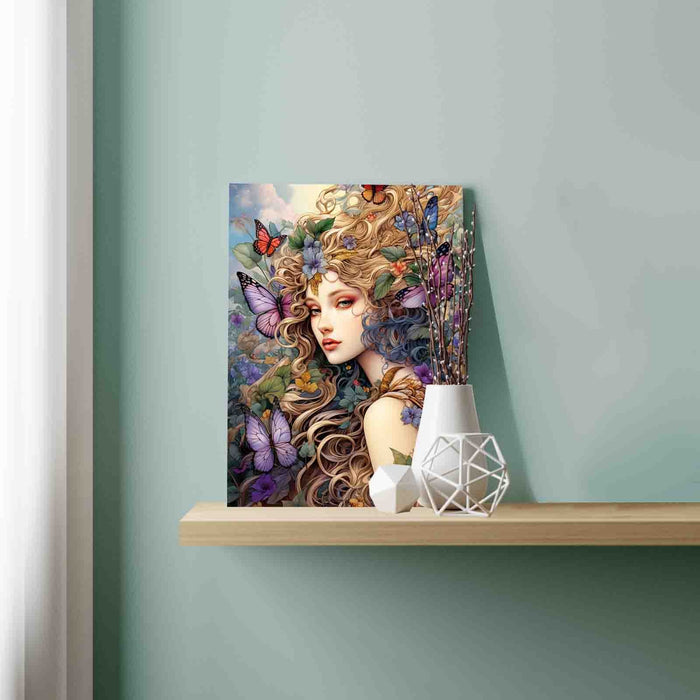 Floral Butterfly Goddess Paint by Numbers