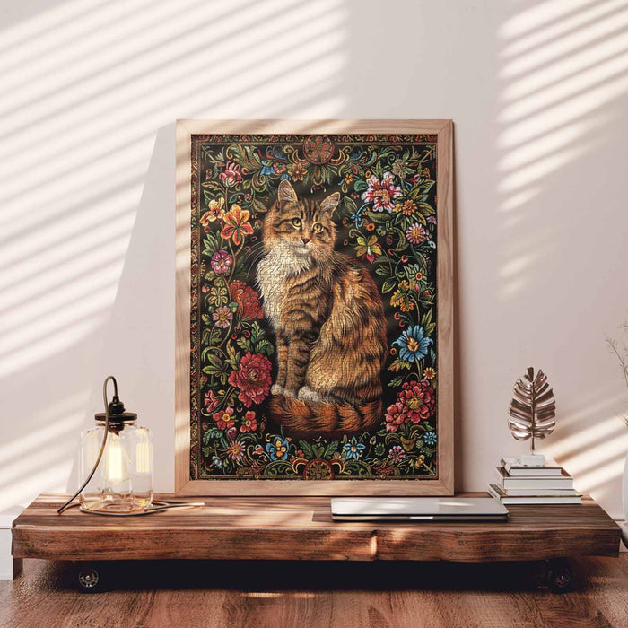 Floral Cat Jigsaw Puzzle