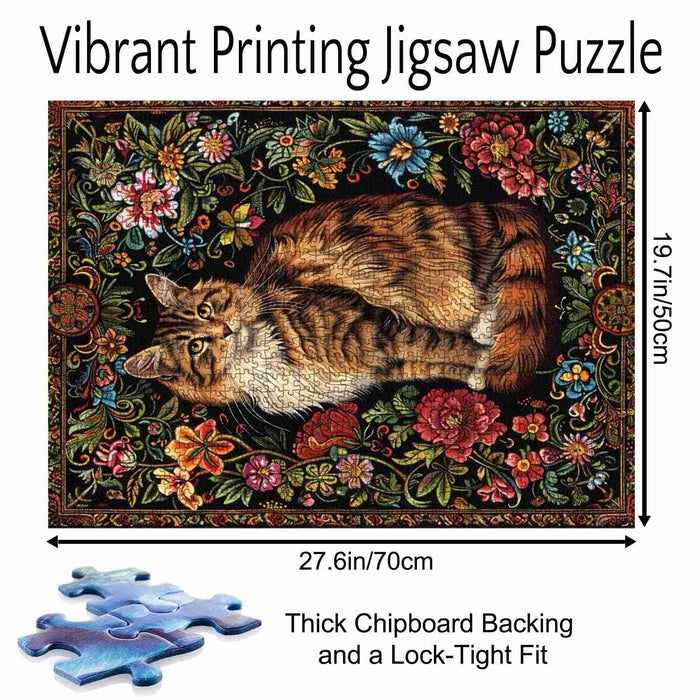 Floral Cat Jigsaw Puzzle