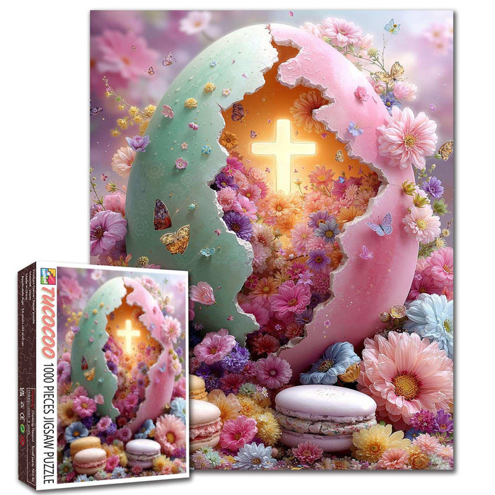 Floral Easter Bunny Silhouette Dream Jigsaw Puzzle