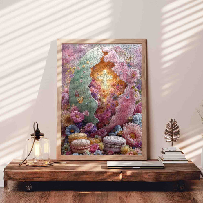 Floral Easter Bunny Silhouette Dream Jigsaw Puzzle