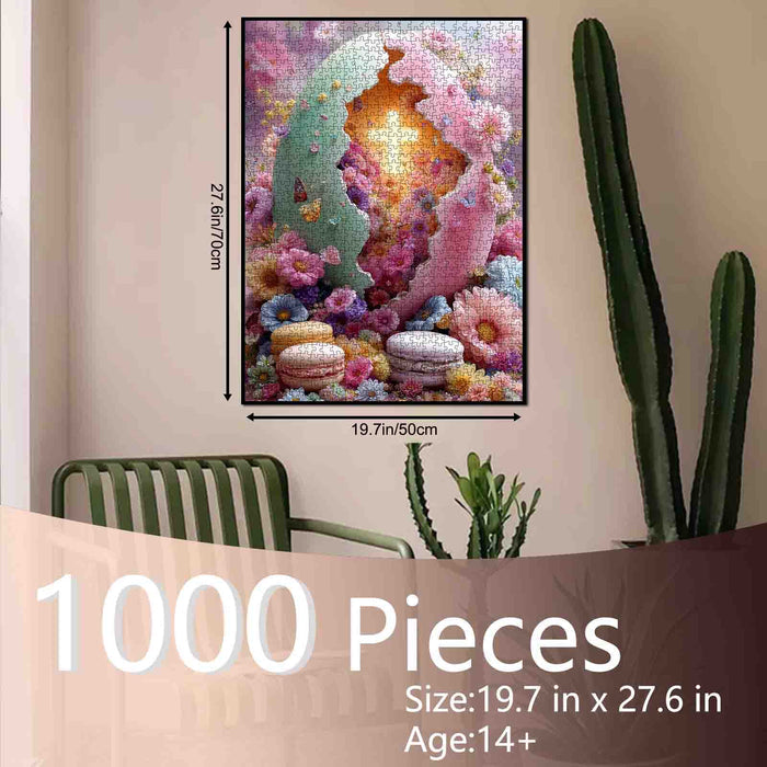 Floral Easter Bunny Silhouette Dream Jigsaw Puzzle