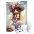 Floral Hat Girl Paint by Numbers