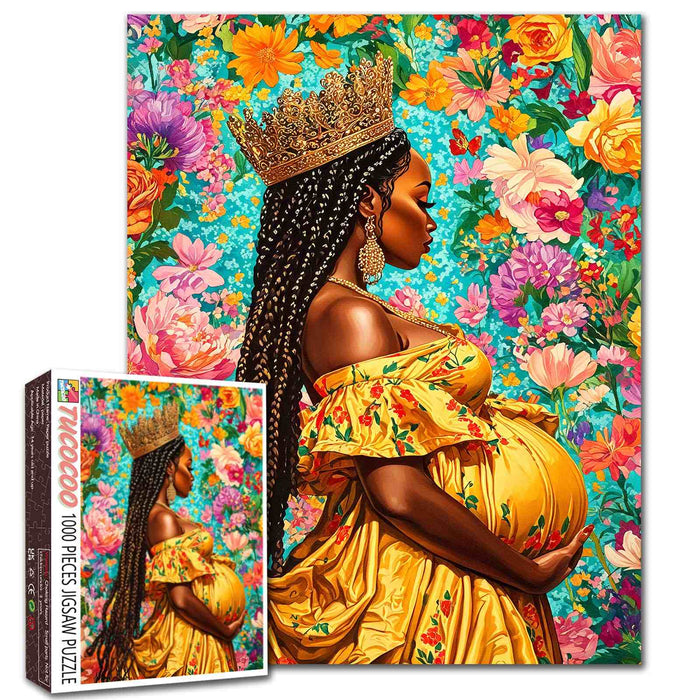 Floral Queen Mother Portrait Jigsaw Puzzle