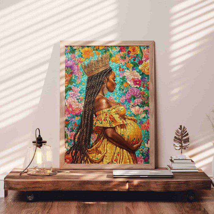 Floral Queen Mother Portrait Jigsaw Puzzle