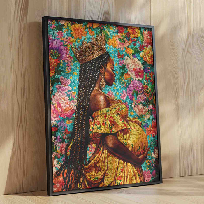 Floral Queen Mother Portrait Jigsaw Puzzle