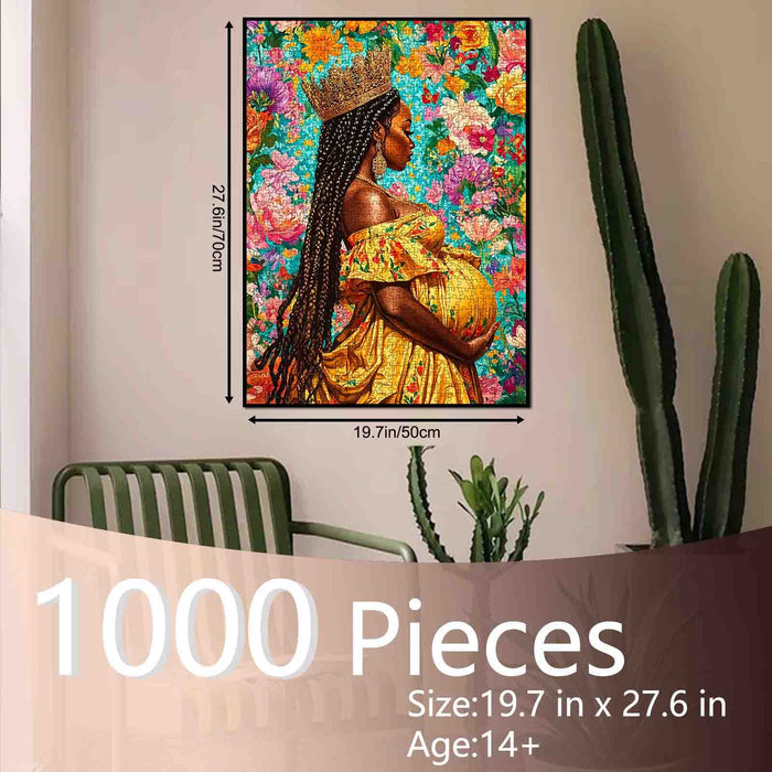 Floral Queen Mother Portrait Jigsaw Puzzle