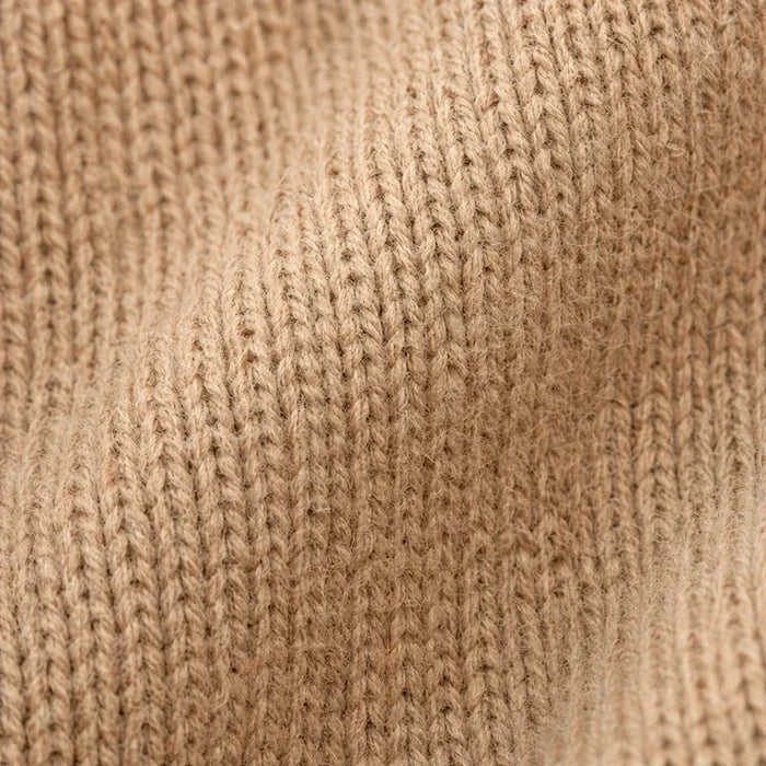 Foldelle – Asymmetrical Fold-Over Collar Knit Sweater