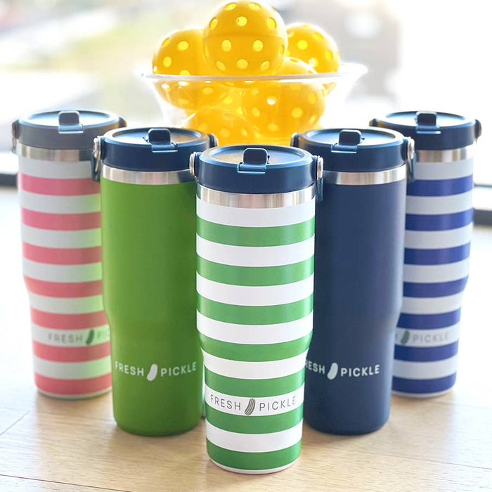 Forest Insulated Tumbler: Green Stripe