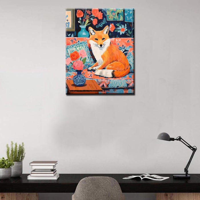Fox Sitting on Sofa Paint by Numbers