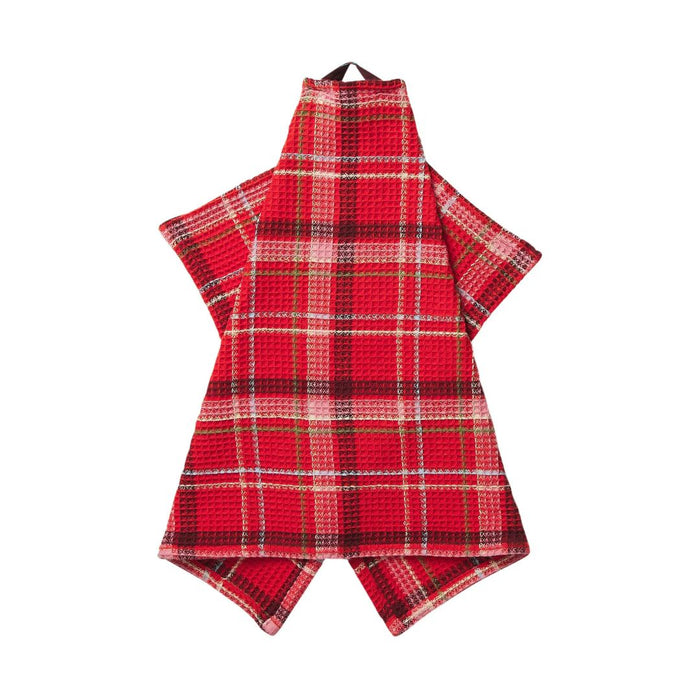 Frances Waffle Tea Towel - Poppy