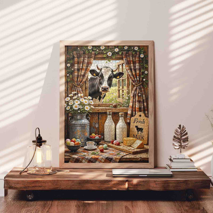 Fresh Farmhouse Cow Jigsaw Puzzle