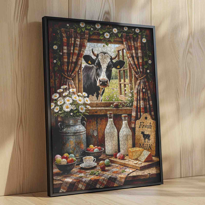 Fresh Farmhouse Cow Jigsaw Puzzle