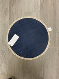 Fringed vintage indigo placemat