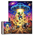 Funny Alien UFO Farm Adventure Jigsaw Puzzle