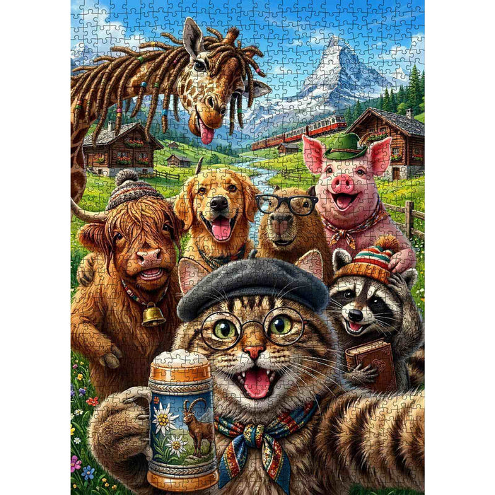 Funny Alpine Animal Selfie Jigsaw Puzzle