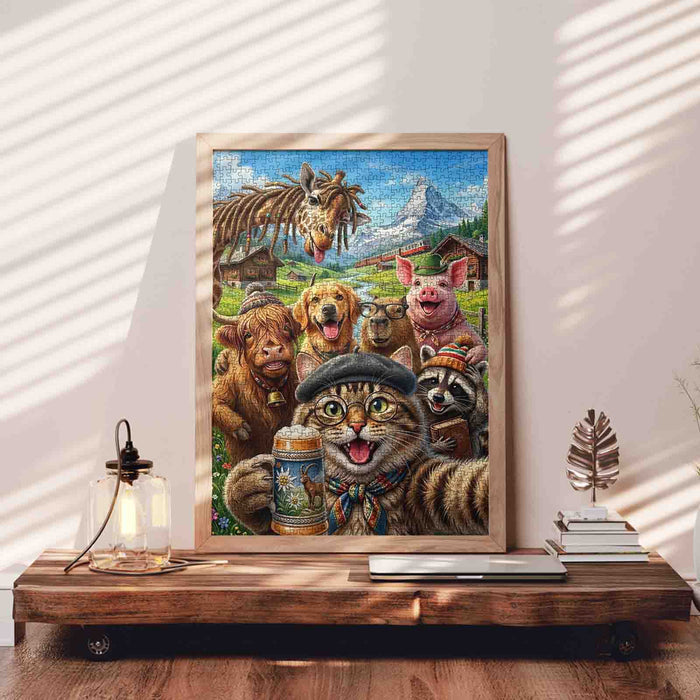 Funny Alpine Animal Selfie Jigsaw Puzzle