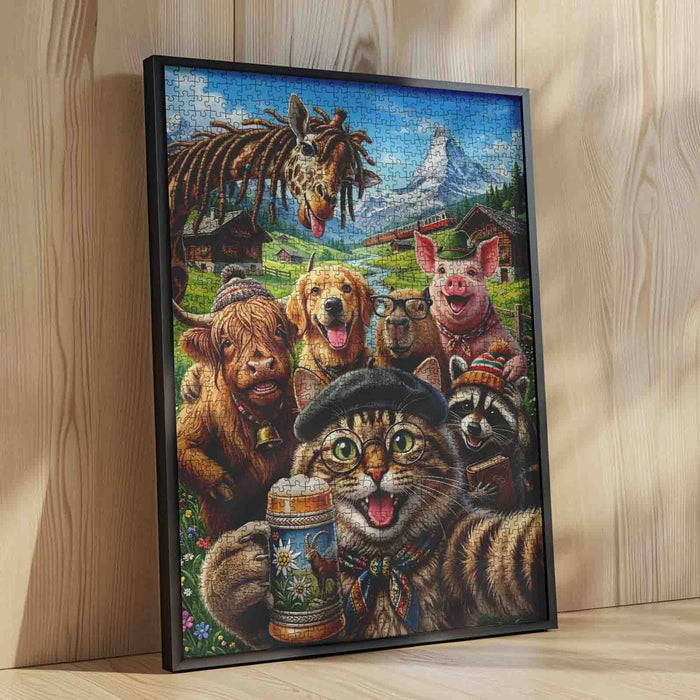 Funny Alpine Animal Selfie Jigsaw Puzzle