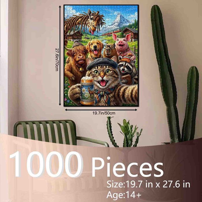 Funny Alpine Animal Selfie Jigsaw Puzzle