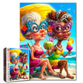 Funny Beach Besties Grandmas Jigsaw Puzzle
