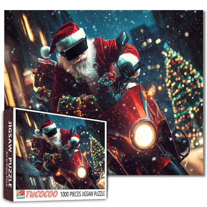Futuristic Santa Rider Jigsaw Puzzle