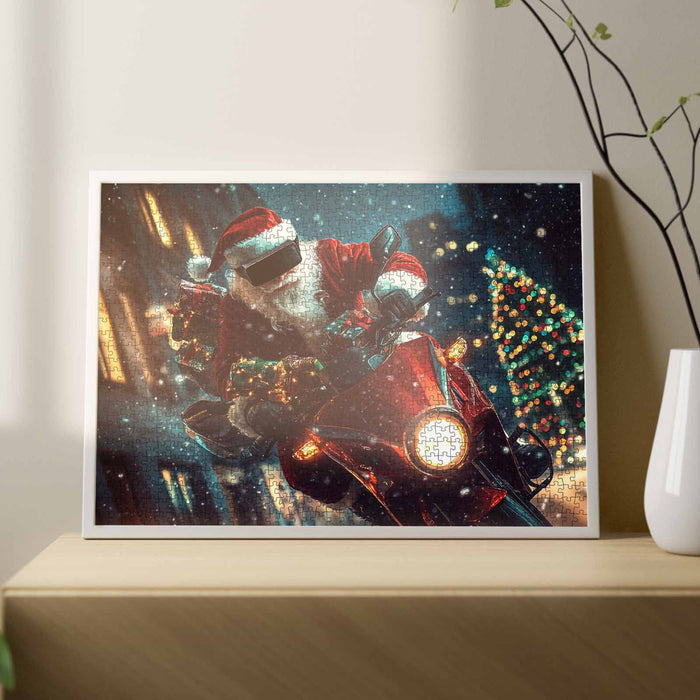 Futuristic Santa Rider Jigsaw Puzzle