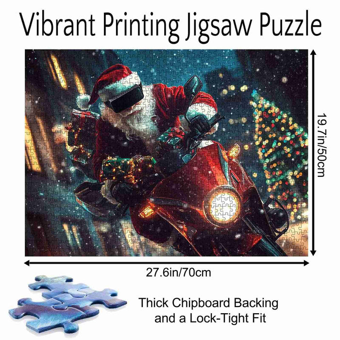 Futuristic Santa Rider Jigsaw Puzzle