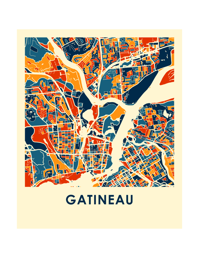 Gatineau Map Print - Full Color Map Poster