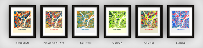 Gatineau Map Print - Full Color Map Poster