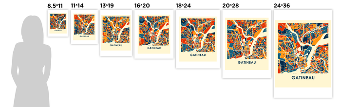 Gatineau Map Print - Full Color Map Poster
