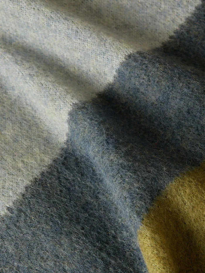 Geometric Green Mohair Throw