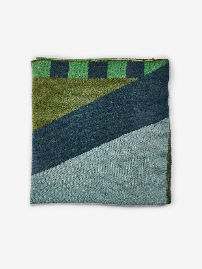 Geometric Green Mohair Throw